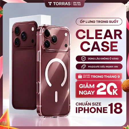 [Không Ố Vàng] Ốp Lưng iPhone Trong Suốt TORRAS Bảo Hành Kèm Bảo Vệ Camera 17 Pro Max 15 16 14 13 12 11 Plus Air