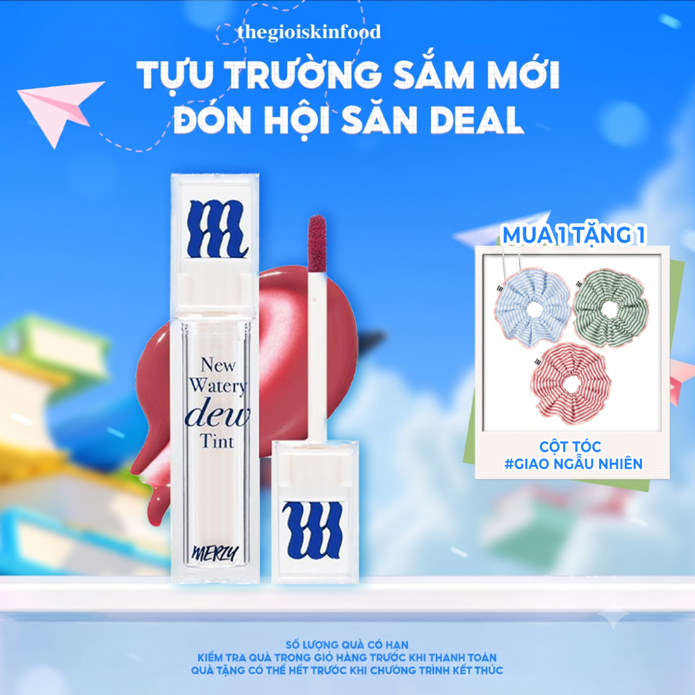 [Merzy New Dew] Son tint bóng Merzy dạng thạch, lâu trôi cho môi ẩm mịn Hàn Quốc The Watery Dew Tint 4g ThegioiSkinfood