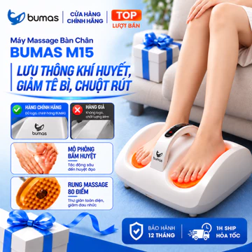 [Set Quà 20/10] Máy Massage Bàn Chân BUMAS M15 - Máy Massage Chân Rung Bấm Huyệt - Giảm Đau Gót Chân, Gan Bàn Chân