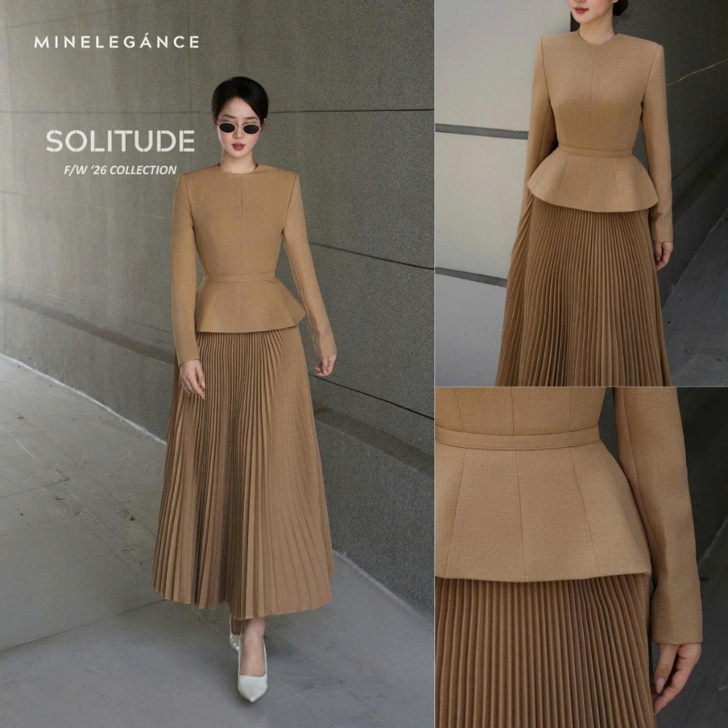 MINELEGÁNCE | SET ÁO & CHÂN VÁY XẾP LY, SANG TRỌNG - MIN200