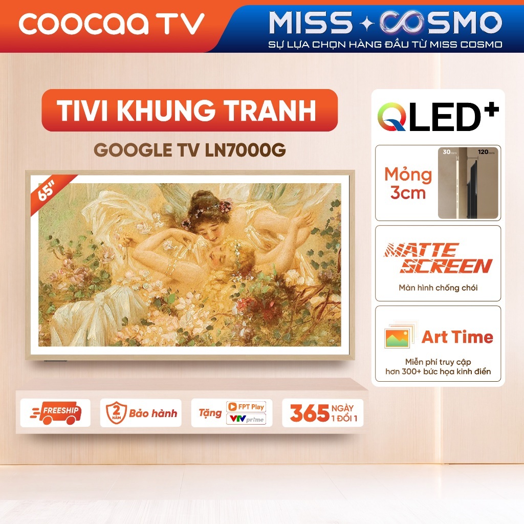 [Miễn phí lắp đặt HN-HCM] Smart tivi 65 inch Qled 4K tivi Khung Tranh Google Frame+ 65LN7000G