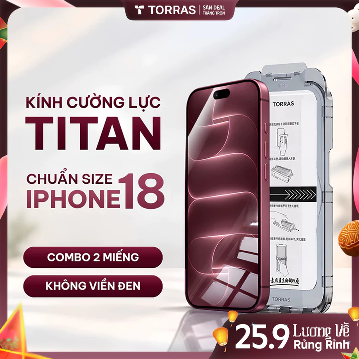 [Không Viền Đen] TORRAS Kính Cường Lực 2 Miếng Tự Dán Không Viền Đen Chống Vân Tay Cho Điện Thoại Di Động