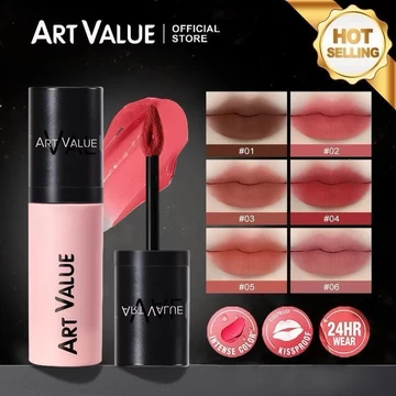 Son Kem Lì Dạng Bùn ART VALUE, Son Kem 6 màu Độ bão hòa thấp Trang điểm lâu trôi Tone Da 3g