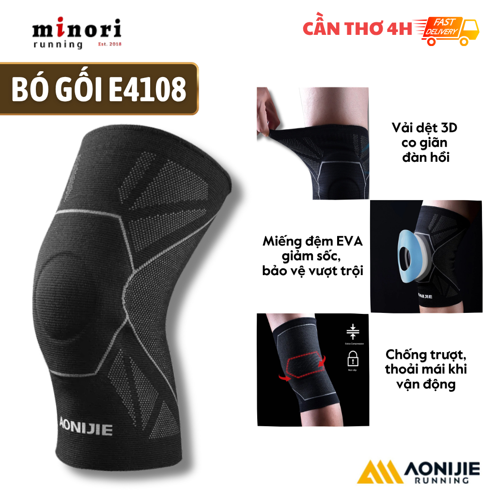 Băng Gối Bảo Vệ Khớp Aonijie E4108 Cao Cấp Bó Gối Cố Định Đầu Gối Đàn Hồi Silicon (chiếc)
