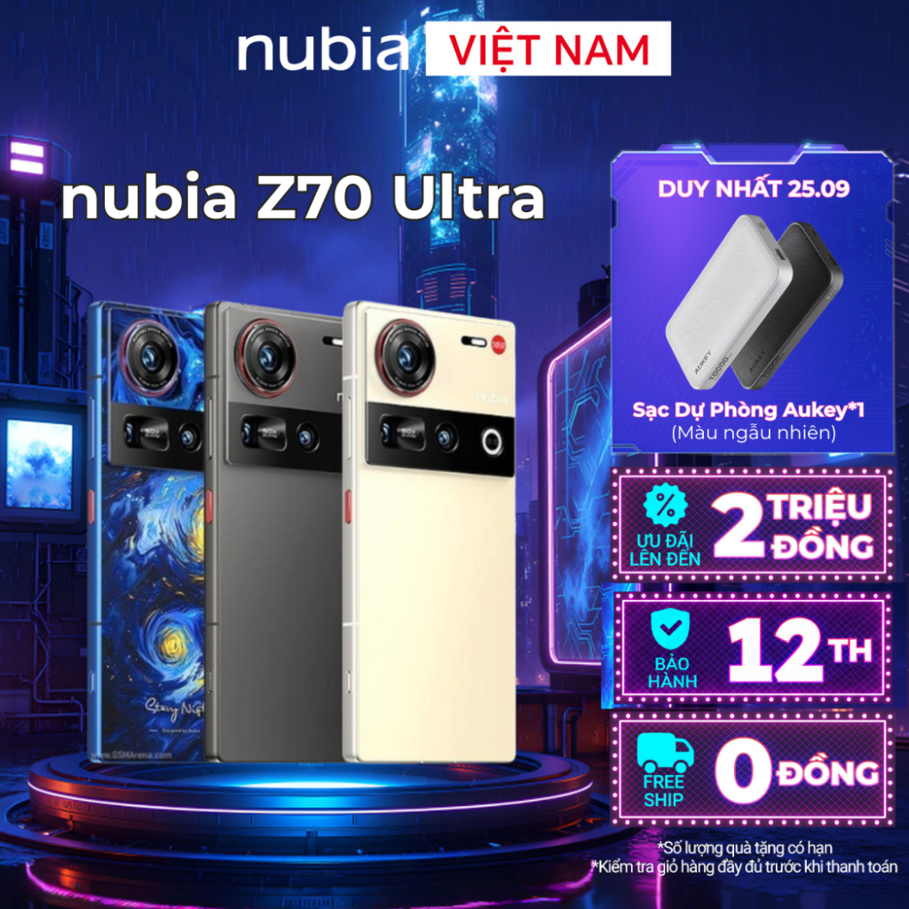 [GIÁ ƯU ĐÃI] Điện thoại Nubia Z70 Ultra I Snapdragon 8 Elite I Màn AMOLED 144Hz I Camera cảm biến Sony