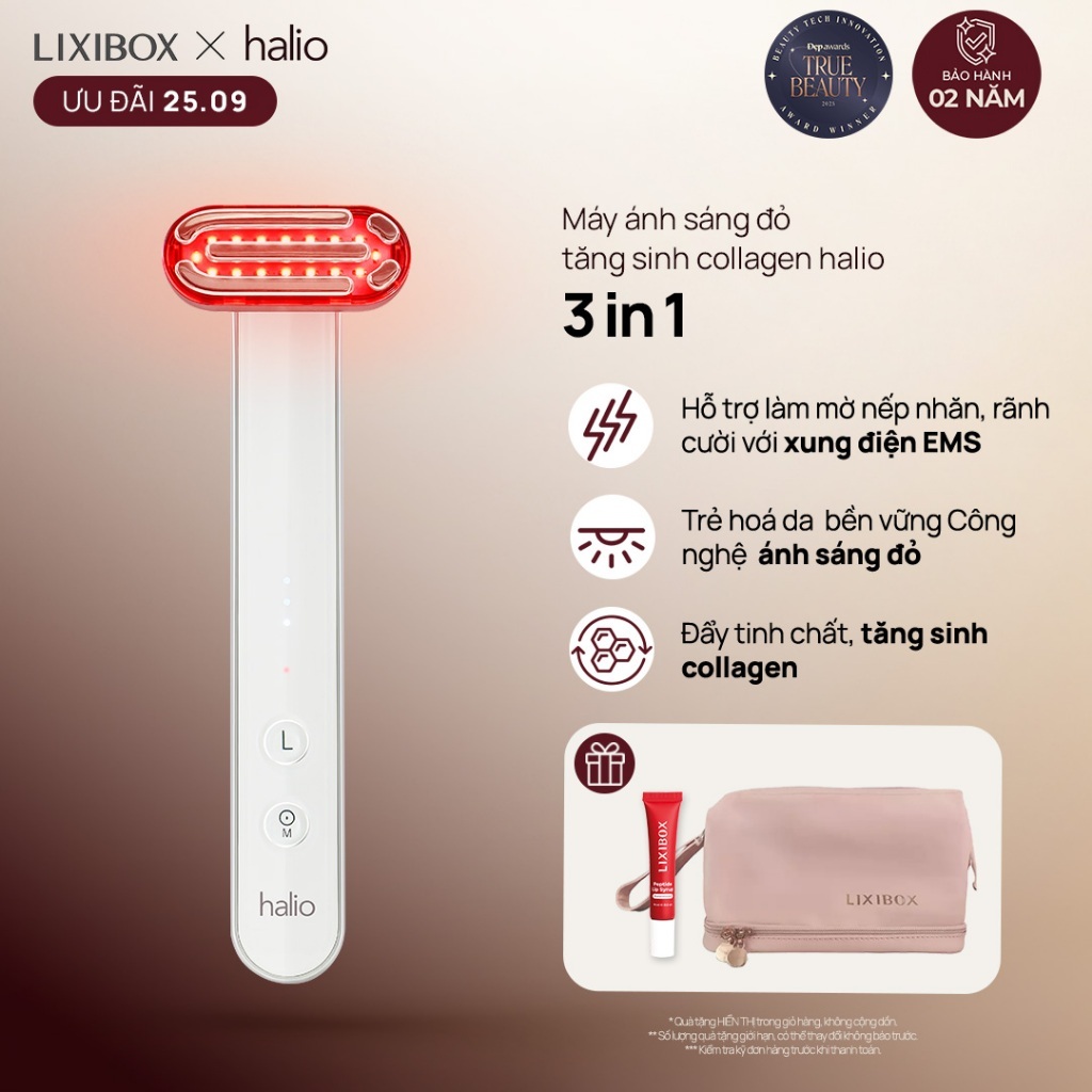 Máy Ánh Sáng Đỏ Giúp Trẻ Hoá Da Halio Red Light Therapy Device 3 in 1