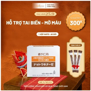 NATTOKINASE Hỗ Trợ Cho Người Mỡ Máu, Hộp 60 Gói