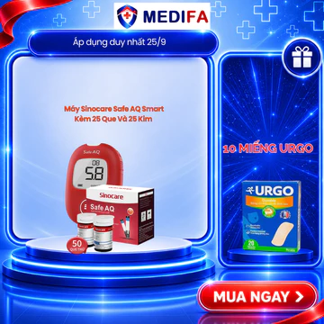Máy Đo Đường Huyết Sinocare Safe AQ Smart Kèm 25 Que Thử Và 25 Kim Lấy Máu