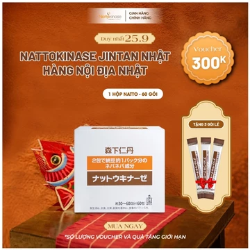 Giảm mỡ máu, ngừa tai biến NATTOKINASE Jintan Nhật Bản, hộp 60 gói