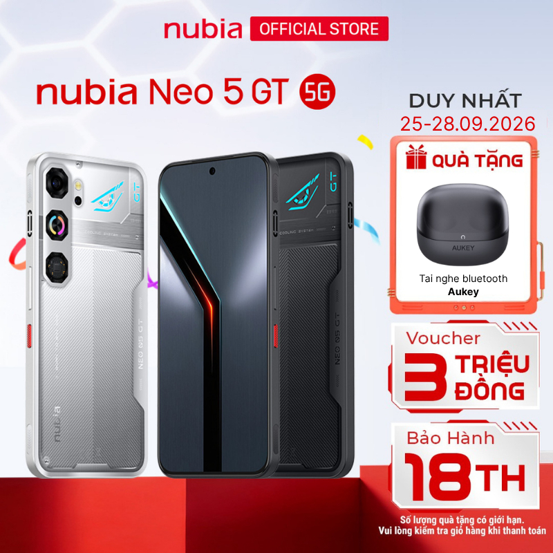 [Bán chạy] Điện thoại gaming Nubia Neo 5 GT I Màn AMOLED 144Hz I 3 Công Nghệ Tản Nhiệt I Pin 6210mAh