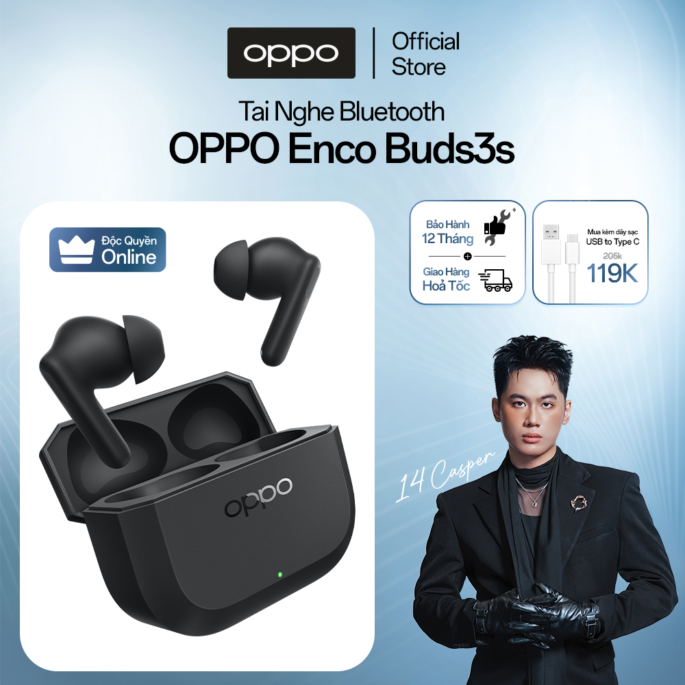 [Độc quyền Online] Tai nghe Bluetooth OPPO Enco Buds 3s, dịch thuật AI, pin đến 54h, sạc siêu tốc, màng loa lớn đa chiều