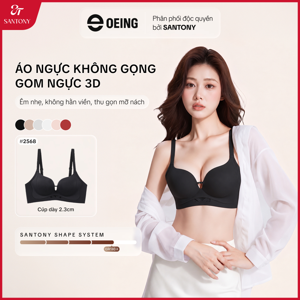[SANTONY] Áo Ngực Không Gọng Gom Ngực 3D, Không Hằn Viền, Thu Gọn Mỡ Nách, Áo Lót Nữ Dành Cho Ngực Nhỏ - 2568