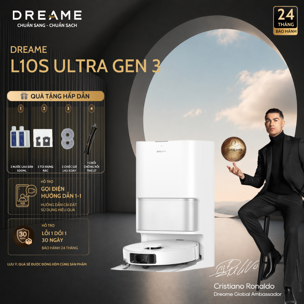 Robot hút bụi lau nhà Dreame L10s Ultra Gen 3 | Lực hút cực mạnh 25.000Pa | Bảo Hành 24 Tháng