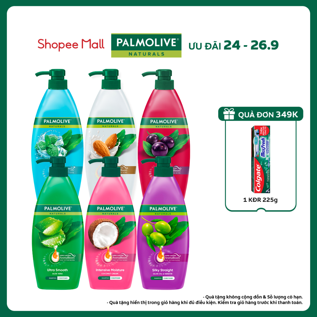 Dầu gội Palmolive kèm xả 2-trong-1 chiết xuất thiên nhiên 600ML