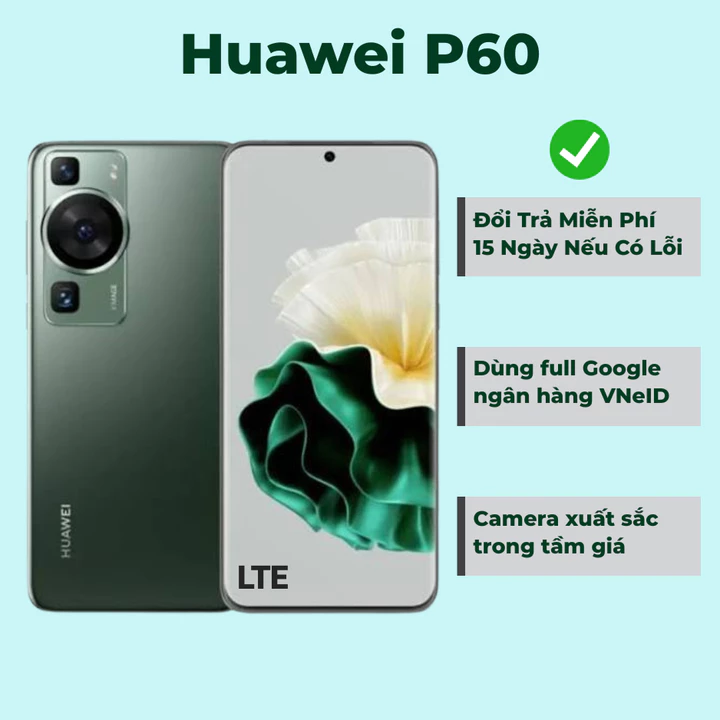 Hàng Cũ - Điện Thoại Huawei P60 Màn Hình LTPO OLED 120Hz Chip Snapdragon 9+ Gen 1
