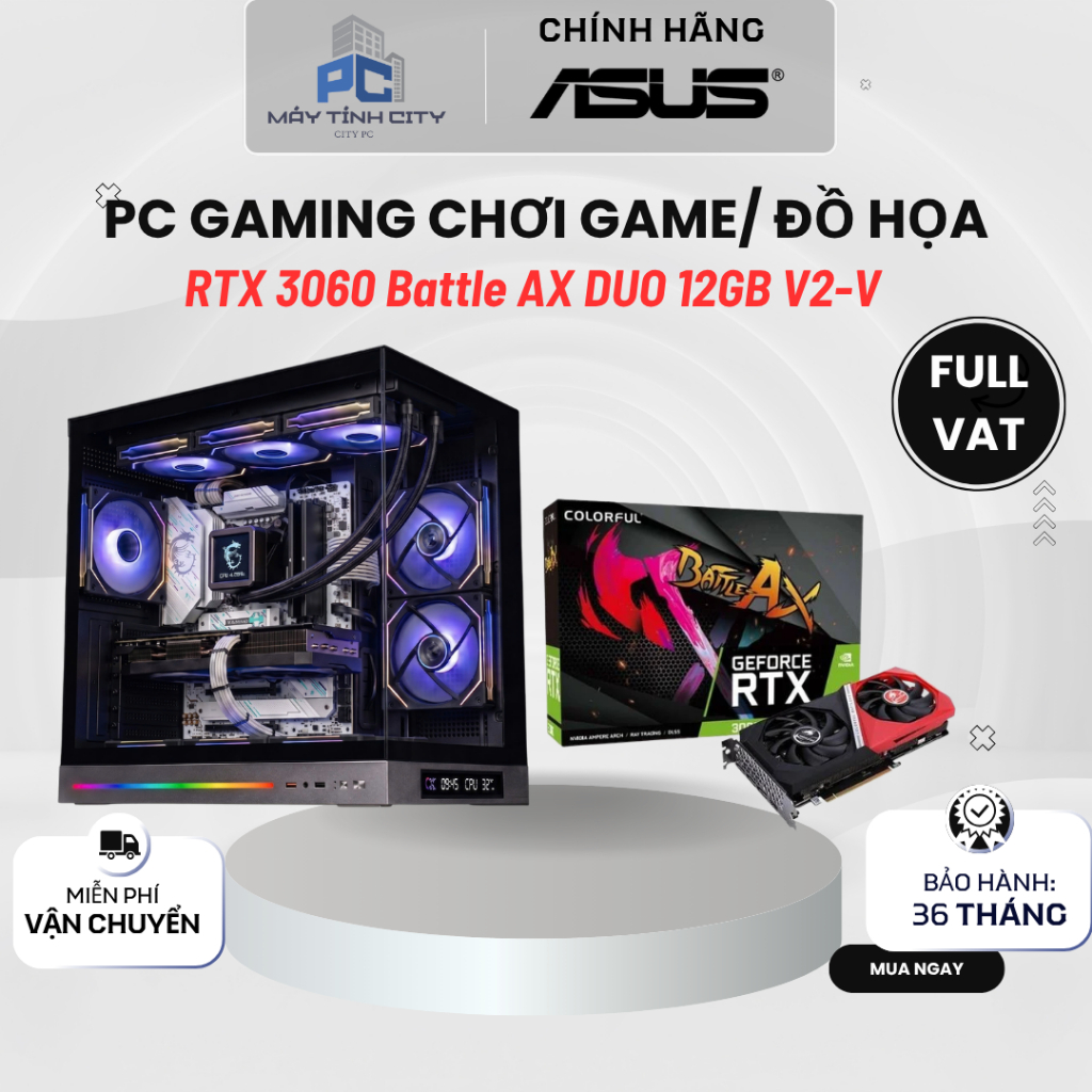 [FVAT] Bộ PC Đồ Họa + RTX 3060 Battle AX DUO 12GB V2-V5 + RAM Patriot EP Viper Venom 16GB DDR5 6000MHz - NEW