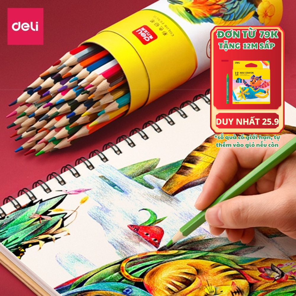 [🔥TẶNG 12M SÁP- MUA3 GIẢM 30%] Bút Chì Màu Gốc Dầu Dạng Cốc/Lon 48 Màu Sắc Tươi Sáng, Chì Không Dễ Gãy Cho Học Sinh