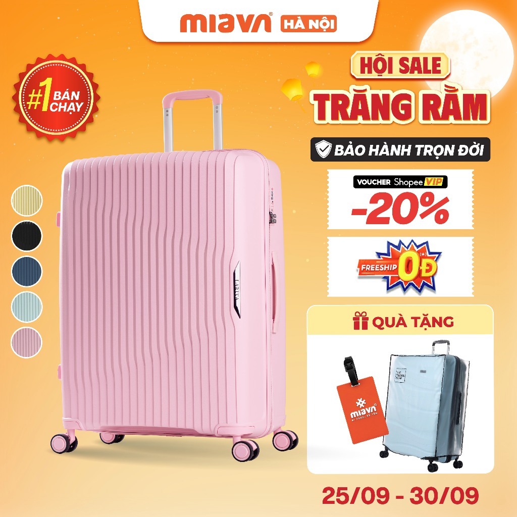 [⚡TOP 1 BÁN CHẠY] Vali Kéo MIA Larita ROTA - Size 20/24/28 Inch, Nhựa PP Dẻo, Hạn Chế Bể Vỡ, Khóa Số TSA, Bảo Hành TĐ