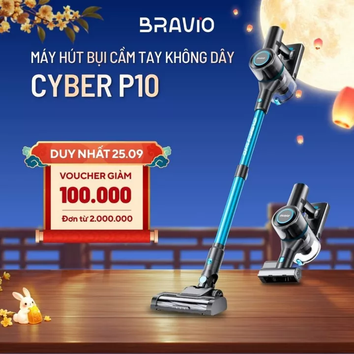 Máy hút bụi cầm tay không dây Bravio Cyber P10 250W cây hút bụi gia đình đa năng cho ô tô ga giường sofa nệm