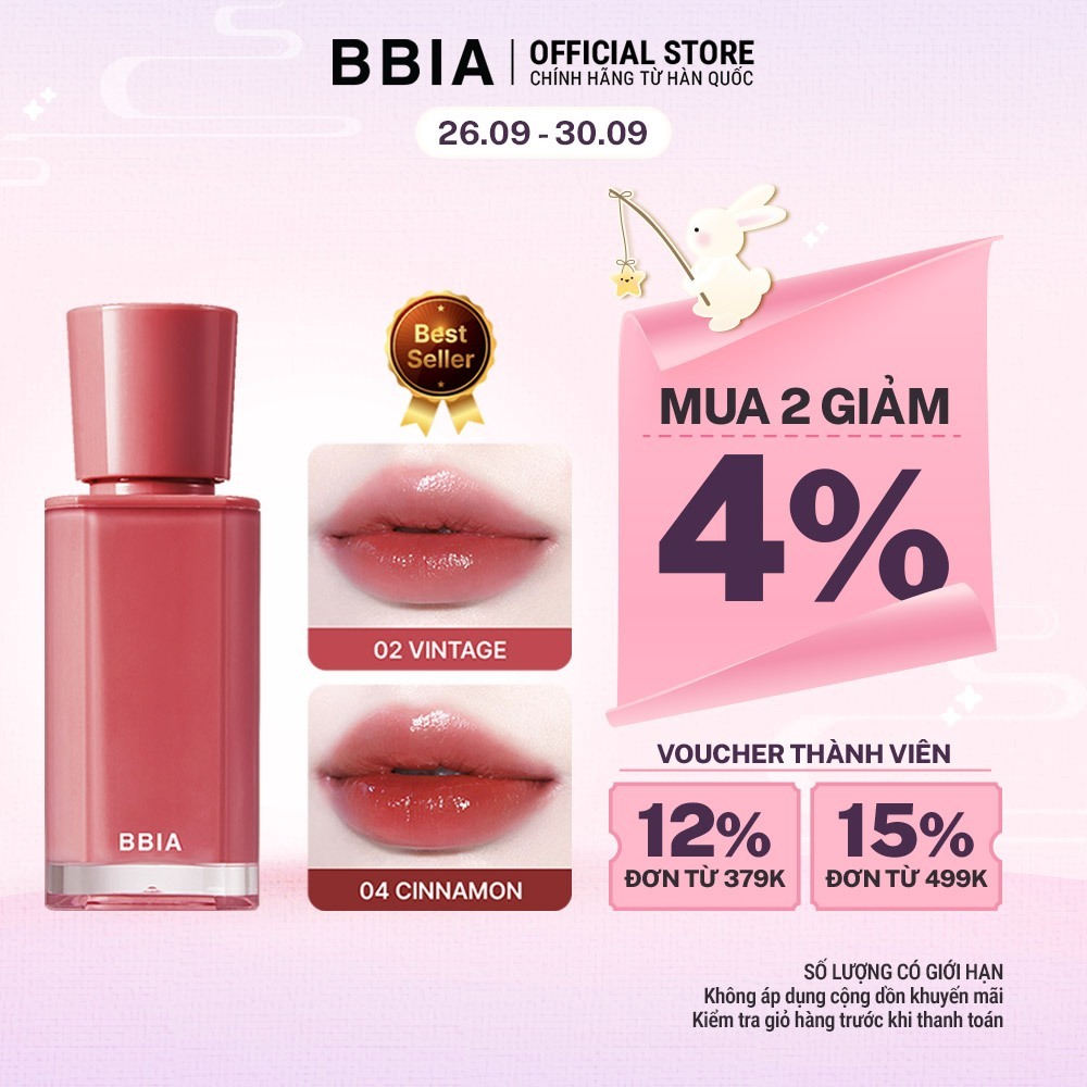 Son tint bóng căng mọng, trong trẻo BBIA Glow Tint