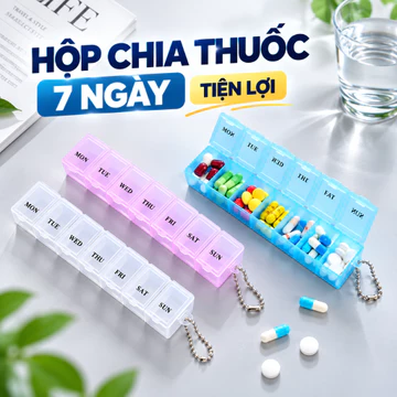 Hộp Chia Thuốc 7 Ngày GIA AN, Hộp Đựng Thuốc Uống Hàng Ngày, Hộp Chia Thuốc Sáng Trưa Chiều Tối