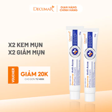 Combo 2 Kem Chấm Giảm Mụn Giảm Sưng Viêm, Mờ Thâm Sẹo Thế Hệ Mới Decumar ProMax Cream 15g - DPM2K