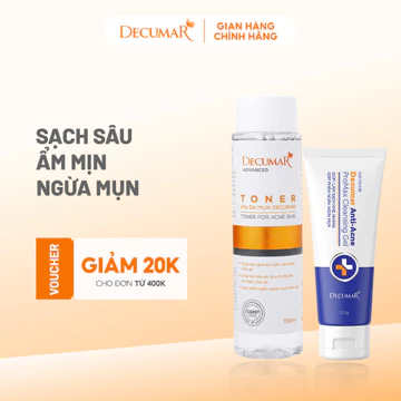 Combo 2 làm sạch, ngừa mụn, kháng khuẩn, thu nhỏ lỗ chân lông Decumar Promax và THC - DPG02, DTN10