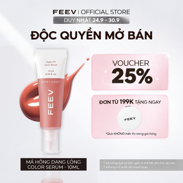Serum Má Hồng Dưỡng Ẩm Căng Bóng Thuần Chay FEEV Hyper Fit Color Serum 10ml