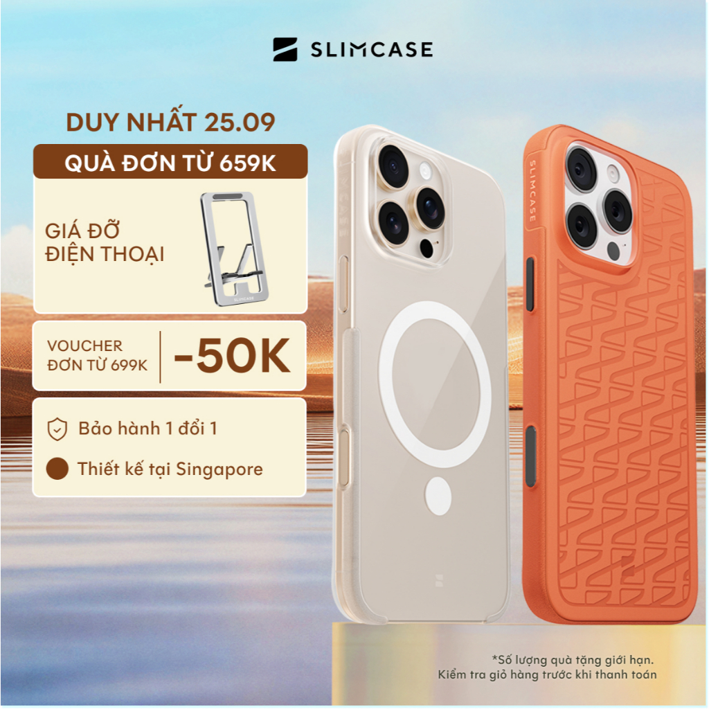 Ốp lưng cho iPhone 16 Pro Max / 16 Pro / 16 Plus / 16 SLIMCASE - Không ố vàng, siêu mỏng, hỗ trợ sạc không dây