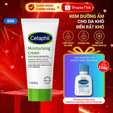 Kem dưỡng ẩm dịu lành cho da nhạy cảm cấp ẩm sâu đến 48H Cetaphil Moisturizing Cream 50g