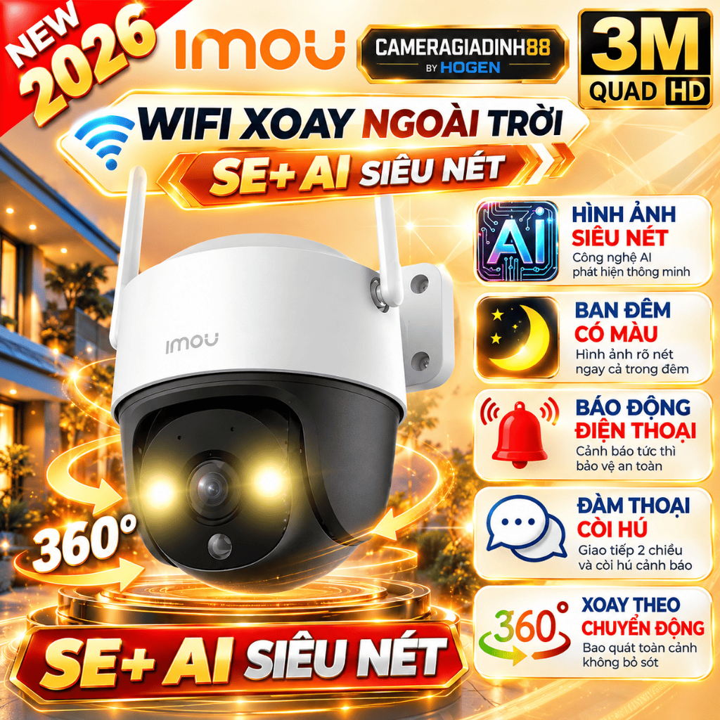 Camera Wifi IMOU Ngoài Trời có màu ban đêm, Xoay 360, CRUISER 2, GS7EP 2MP 4MP S42FP, S41FP S21FP