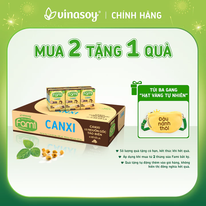 Thùng sữa đậu nành Fami Canxi Vị sô cô la