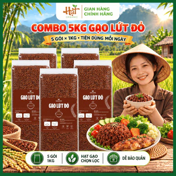 [COMBO 5KG] Gạo Lứt Đỏ Ăn Kiêng, Gạo Lứt Healthy Thực Dưỡng Giảm Cân Eatclean, Nấu Sữa Hạt