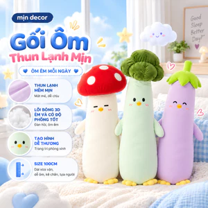 Gối Ôm Trái Cây Thun Lạnh Mịn Decor, Gối Ôm Mềm Mại Cho Mùa Đông Decor Giường Ngủ Xinh Xắn