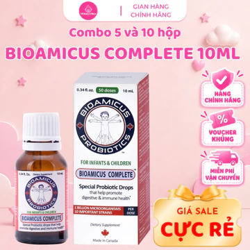(COMBO 5 Và 10 Hộp) BioAmicus Complete Men 10 Chủng Hỗ Trợ Cải Thiện Hệ Vi Sinh Đường Ruột Cho Bé - Men Vi Sinh Cho Bé