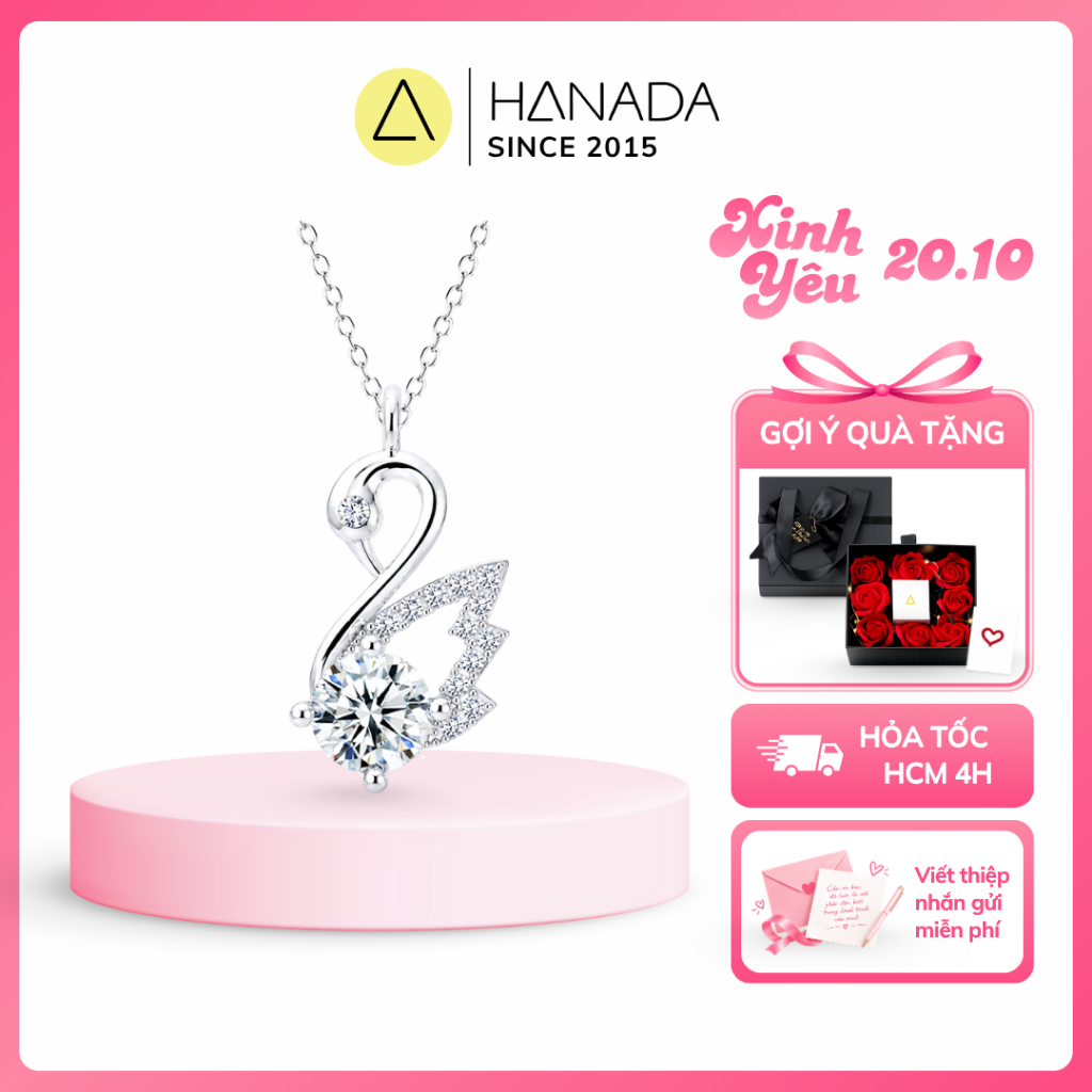 [BẠC 925-BH TRỌN ĐỜI] Dây Chuyền Thiên Nga HANADA,Vòng Cổ Đính Đá Nữ, Đi Tiệc, Hằng Ngày, Quà tặng Bạn Gái 2535 K7