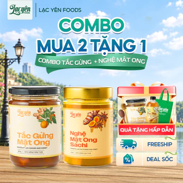 Combo Tắc Gừng Mật Ong Và Nghệ Mật Ong Sachi Lạc Yên Foods Hỗ Trợ Ấ Họng Dưỡng Dạ Dày