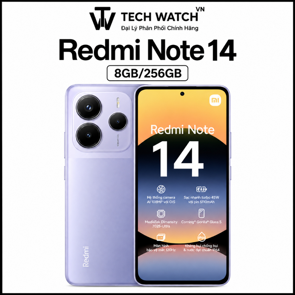 [ Combo Gia Đình 2 Máy ]A - Điện thoại Xiaomi REDMI Note 14 8GB/128GB