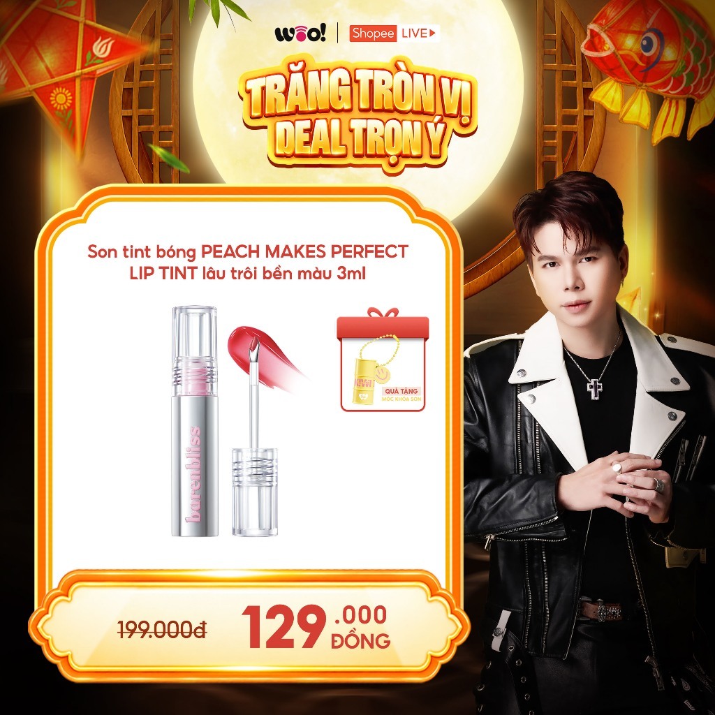 [New] Son tint bóng barenbliss Peach Makes Perfect Lip Tint lâu trôi không lem dính bền màu 3ml