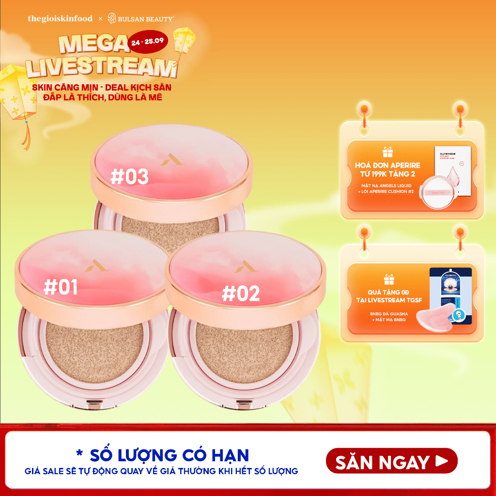 Cushion Aperire chống nắng, che phủ hoàn hảo Day Dream Cover Cushion SPF50+/PA++++