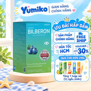 [CHÍNH HÃNG] Viên Uống Bổ Mắt Keiko Bilberon Hỗ Trợ Giảm Khô Mỏi Mắt Chăm Sóc Thị Lực Hộp 30 Viên & 20 Viên