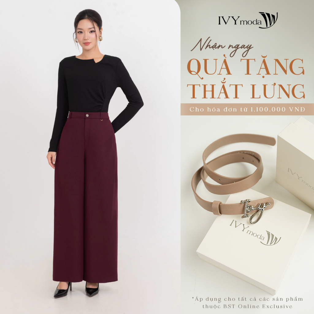Áo thun ôm cách điệu, cổ bất đối xứng chi tiết nhún tinh tế công sở dạo phố hiện đại IVY moda MS 58T0332