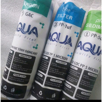 Bộ 3 lỗi lọc nước 10nich cao cấp số 1,số 2 ,số 3 AQUA chính hãng