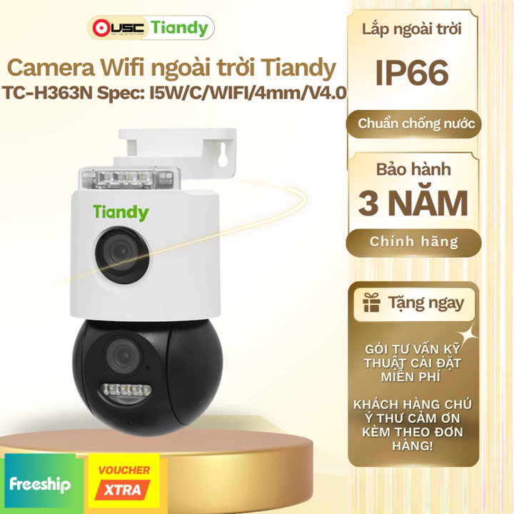 Camera WiFi TIANDY CAMERA WIFI TIANDY TC-H363N Spec: I5W/C/WIFI/4mm/V4.0 – Có màu đêm