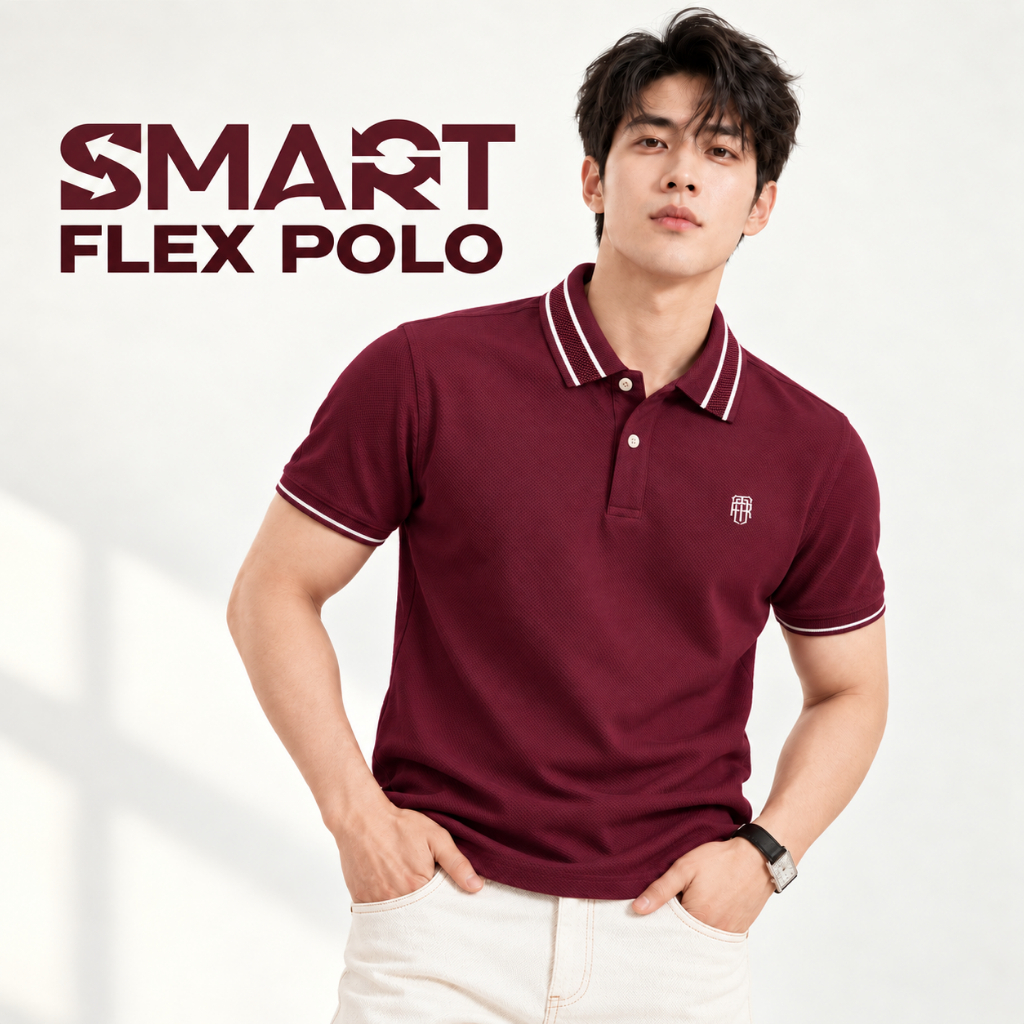 Áo polo nam SMART FLEX TORANO trơn bo kẻ, mềm mịn, giữ phom hoàn hảo HSTP903