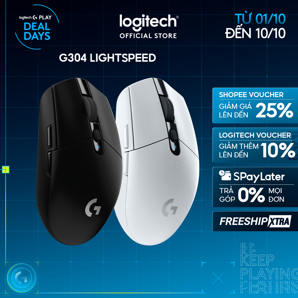 Chuột gaming không dây Logitech G304 - nhẹ, 6 nút lập trình, onboard memory, pin 250h