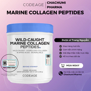 Bột Collagen Codeage Marine Collagen Peptides 450g Collagen Thủy Phân Giúp Trẻ Hóa Da, Móng, Tóc