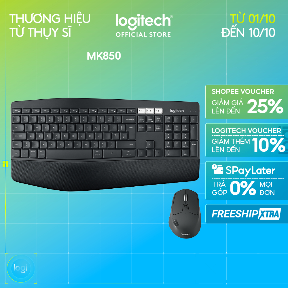 Bộ bàn phím và chuột không dây Bluetooth đa thiết bị Logitech MK850 - Công nghệ Logitech Flow