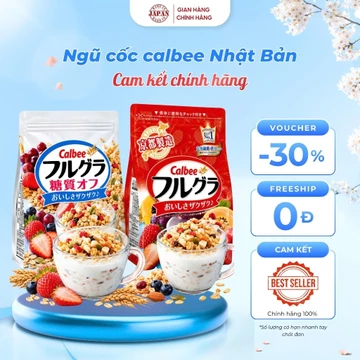Ngũ cốc Calbee chính hãng ăn kiêng giảm cân Nhật Bản, ngũ cốc mix sữa chua hoa quả hạt khô Granola, ngũ cốc ăn sáng