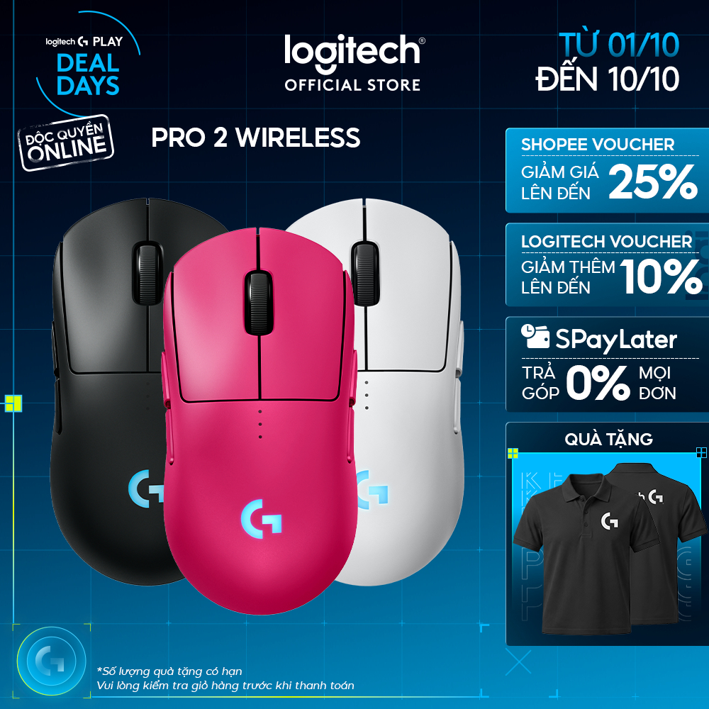 Chuột Gaming không dây Logitech G PRO 2 LIGHTSPEED, Switch LIGHTFORCE, Hero 2 32k DPI, USB-C